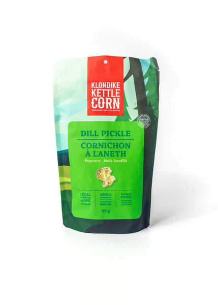 Klondike Kettle Corn Gourmet Popcorn Dill Pickle – Bold & Crunchy Gluten-Free Snack Made with Premium Kernels, Unique Canadian Flavour, High in Fibre