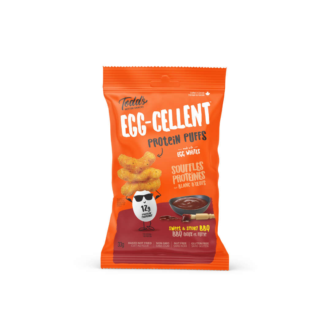 Protein Puffs in Sweet & Smoky BBQ flavour, offering a savoury and satisfying high-protein snack in a small, convenient size.