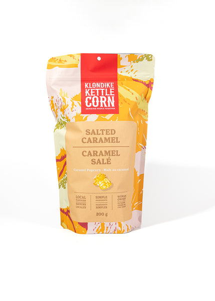 Klondike Kettle Corn Gourmet Popcorn Salted Caramel – Rich Gluten-Free Popcorn with Real Butter Caramel, High-Fibre Snack, Canadian & Women-Owned Brand