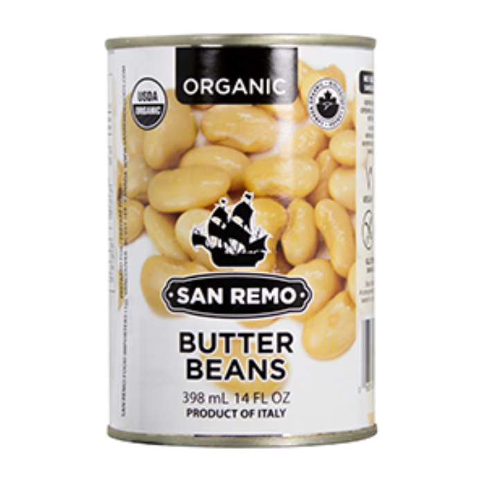 San Remo Organic Butter Beans, 398mL