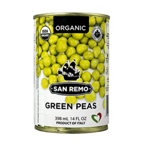 San Remo Organic Green Peas - 398mL