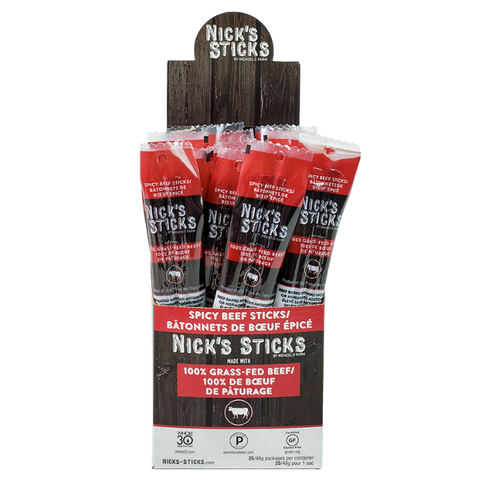 Nick's Sticks Grass-Fed Beef Jerky - Spicy