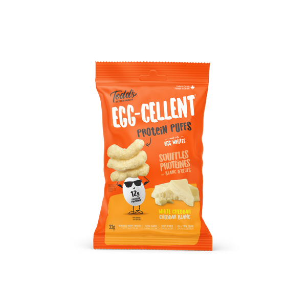 White Cheddar flavour, featuring a rich and cheesy taste with high-protein content, ideal for any time snacking