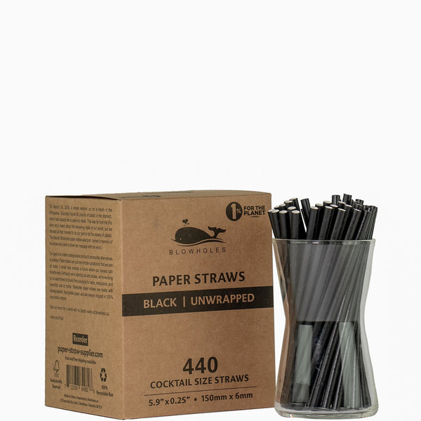 Blowholes Eco-Friendly Short Unwrapped Cocktail Straws