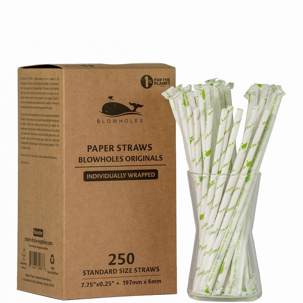 Blowholes Eco-Friendly Individually Wrapped Standard Straws