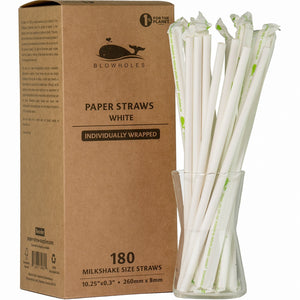 Blowholes Eco-Friendly Individually Wrapped Long Milkshake Straws