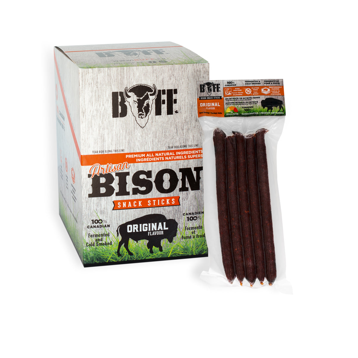 BUFF Bison Snack Sticks | Premium Grass-Fed Jerky