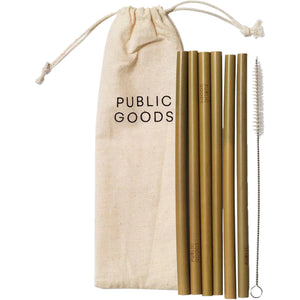 Public Goods Reuseable Bamboo Straws Set