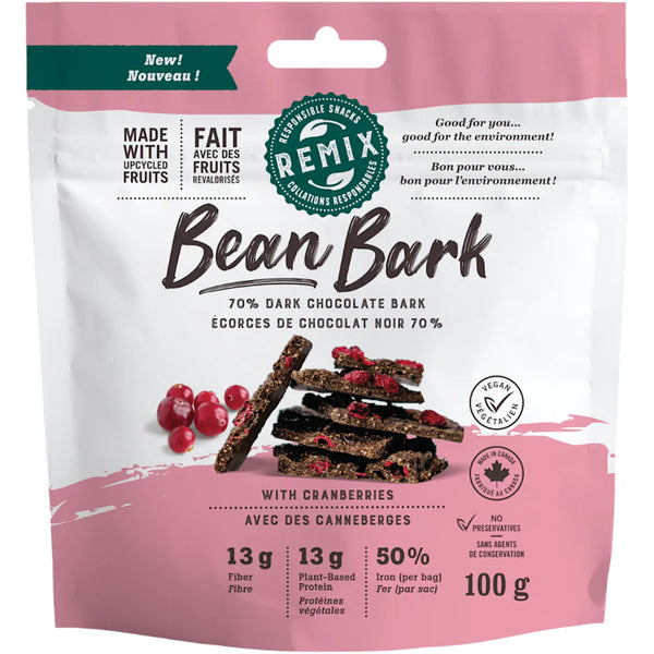 Remix Snacks Bean Bark Dark Chocolate with Fruit Chunks