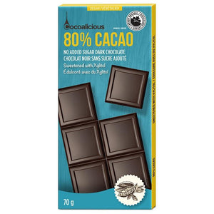 Cocoalicious Organic No Sugar Added Chocolate Bars